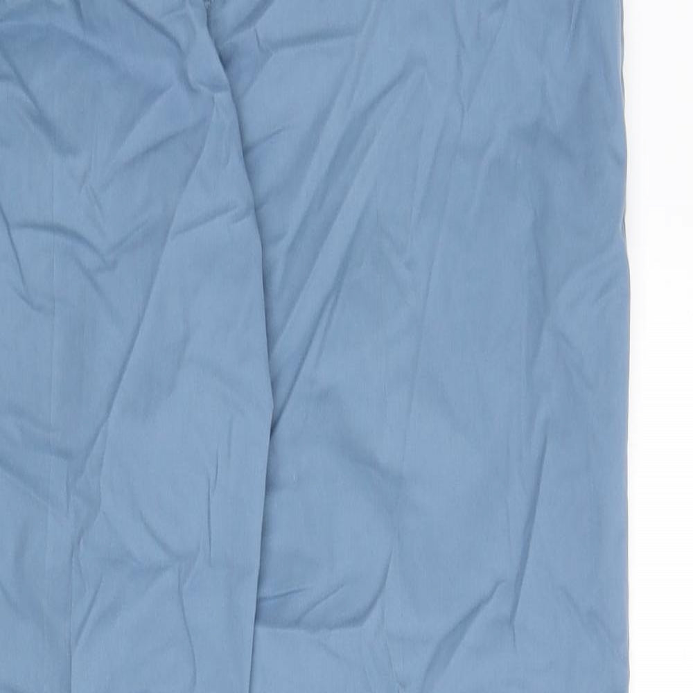 Blue Harbour Mens Blue Cotton Trousers Size 36 in L33 in Regular Zip