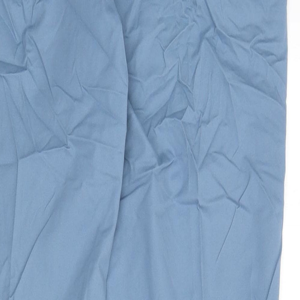 Blue Harbour Mens Blue Cotton Trousers Size 36 in L33 in Regular Zip