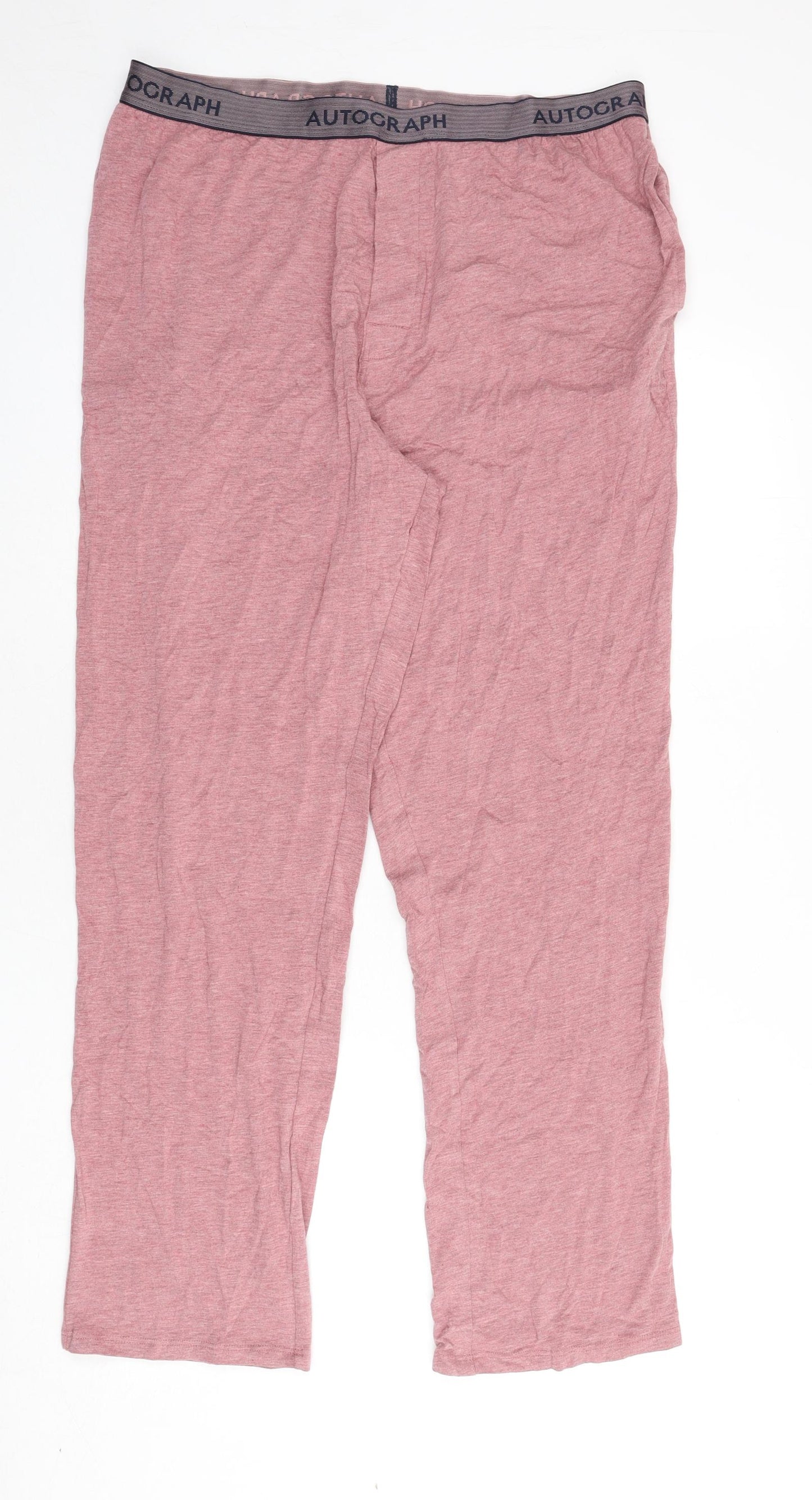 Autograph Mens Red Solid Cotton Pyjama Pants Size XL Pullover