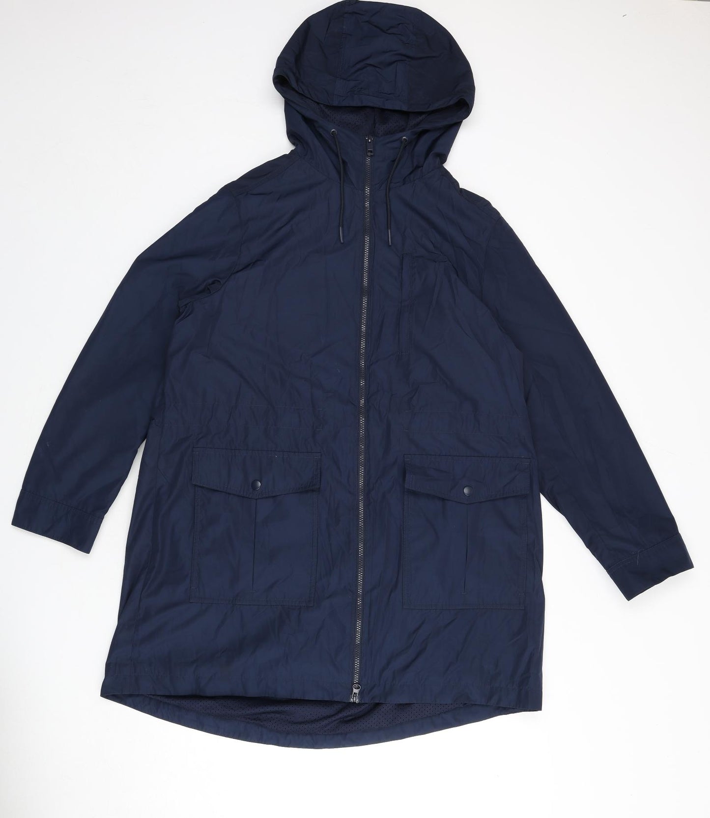 Marks and Spencer Womens Blue Rain Coat Coat Size 16 Zip