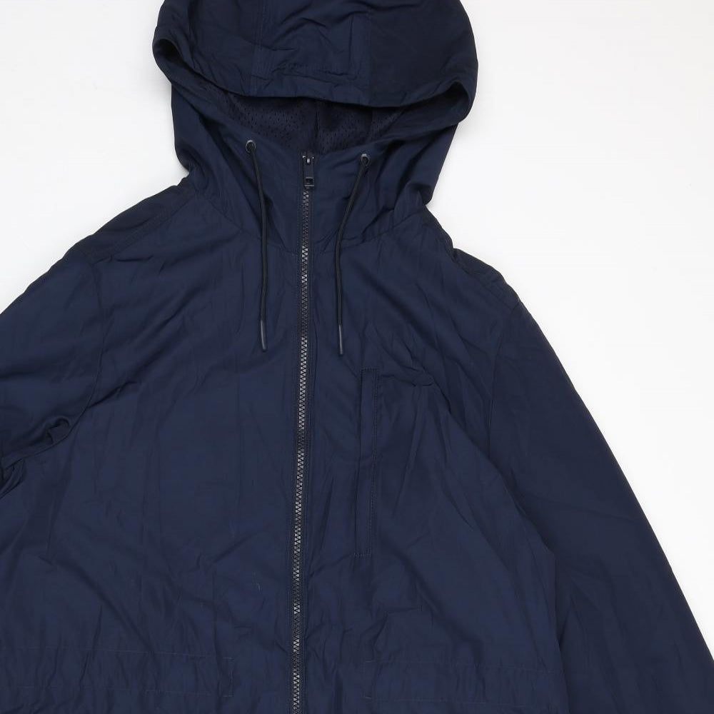 Marks and Spencer Womens Blue Rain Coat Coat Size 16 Zip