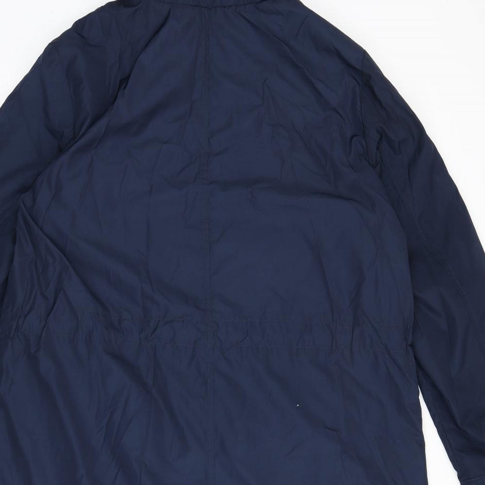 Marks and Spencer Womens Blue Rain Coat Coat Size 16 Zip