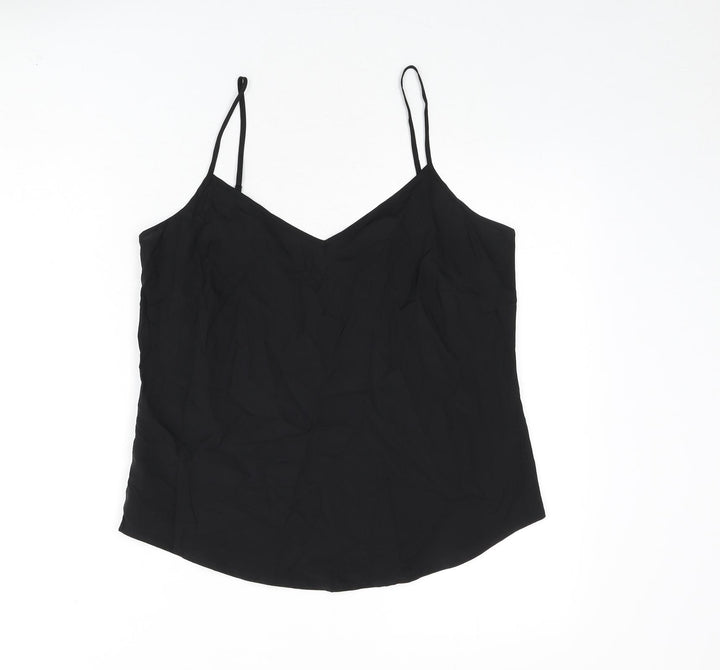 Marks and Spencer Womens Black Polyester Camisole Tank Size 10 V-Neck