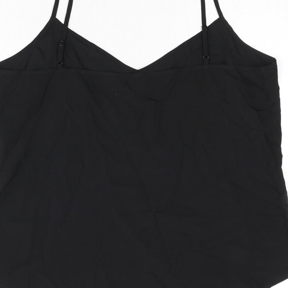 Marks and Spencer Womens Black Polyester Camisole Tank Size 10 V-Neck