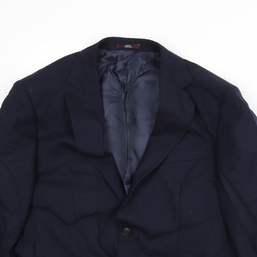Marks and Spencer Mens Blue Wool Jacket Suit Jacket Size 38 Regular
