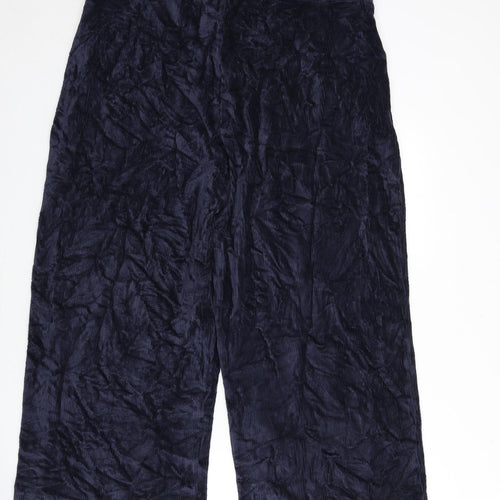 Marks and Spencer Womens Blue Cotton Trousers Size 24 L23 in Regular