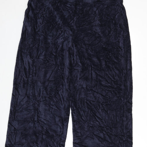Marks and Spencer Womens Blue Cotton Trousers Size 24 L23 in Regular