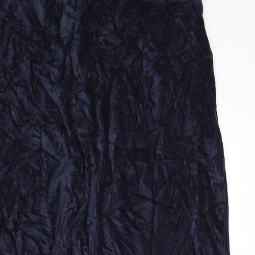 Marks and Spencer Womens Blue Cotton Trousers Size 24 L23 in Regular