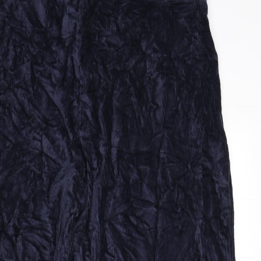 Marks and Spencer Womens Blue Cotton Trousers Size 24 L23 in Regular
