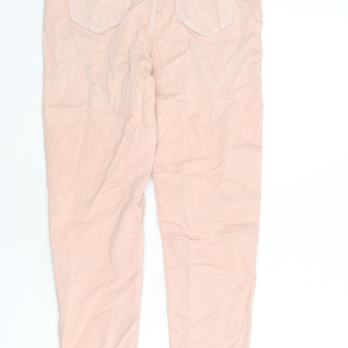Marks and Spencer Womens Pink Cotton Skinny Jeans Size 10 L28 in Regular Zip