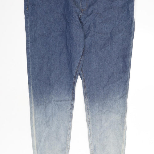 Marks and Spencer Womens Blue Cotton Jegging Jeans Size 20 L25 in Regular - Faded Effect, Gradient