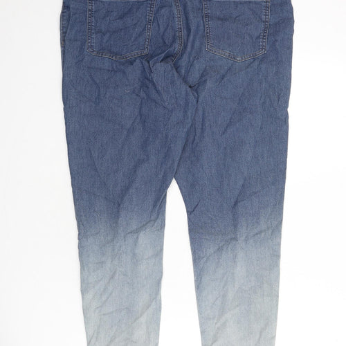 Marks and Spencer Womens Blue Cotton Jegging Jeans Size 20 L25 in Regular - Faded Effect, Gradient