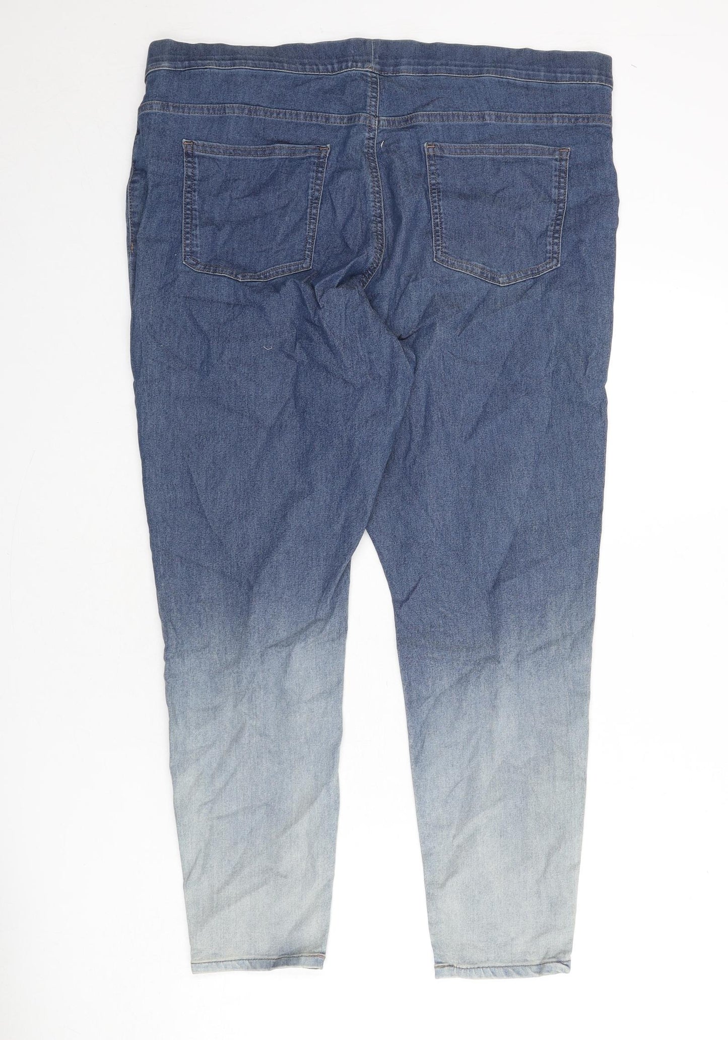 Marks and Spencer Womens Blue Cotton Jegging Jeans Size 20 L25 in Regular - Faded Effect, Gradient