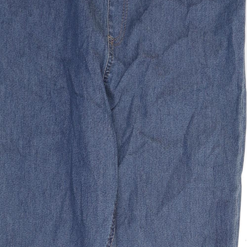 Marks and Spencer Womens Blue Cotton Jegging Jeans Size 20 L25 in Regular - Faded Effect, Gradient