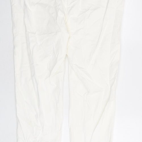 Marks and Spencer Womens Ivory Viscose Trousers Size 20 L26 in Slim Zip - Ankle Grazer