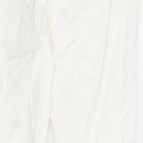 Marks and Spencer Womens Ivory Viscose Trousers Size 20 L26 in Slim Zip - Ankle Grazer