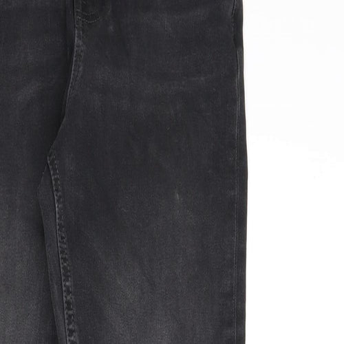 Marks and Spencer Womens Grey Cotton Straight Jeans Size 6 L26 in Regular Zip