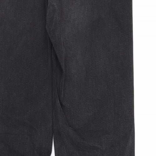 Marks and Spencer Womens Grey Cotton Straight Jeans Size 6 L26 in Regular Zip