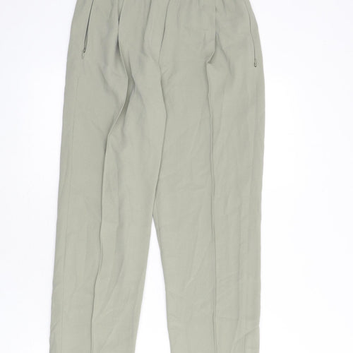 Marks and Spencer Womens Green Polyester Trousers Size 8 L26 in Regular