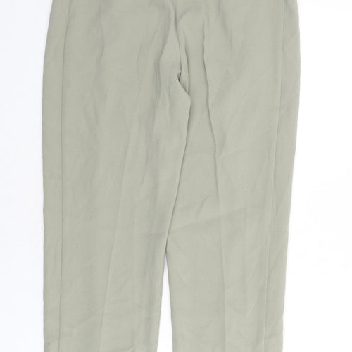 Marks and Spencer Womens Green Polyester Trousers Size 8 L26 in Regular