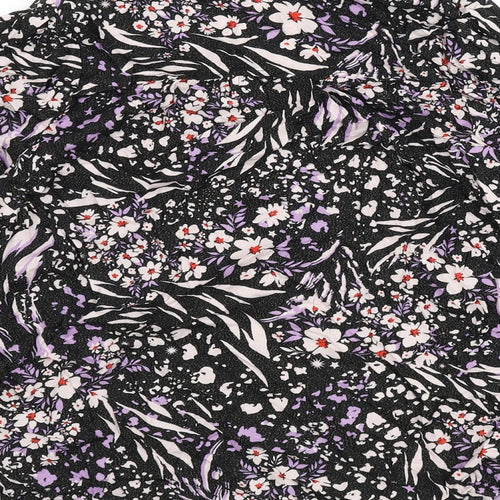 Marks and Spencer Womens Multicoloured Geometric Viscose Basic Blouse Size 8 Round Neck - Sparkle, Flowers