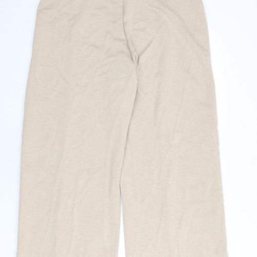 Marks and Spencer Womens Beige Polyester Trousers Size 18 L28 in Regular - Pleat