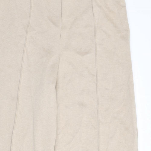 Marks and Spencer Womens Beige Polyester Trousers Size 18 L28 in Regular - Pleat