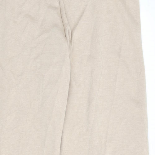 Marks and Spencer Womens Beige Polyester Trousers Size 18 L28 in Regular - Pleat