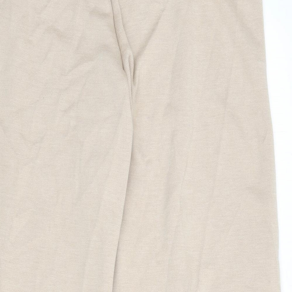 Marks and Spencer Womens Beige Polyester Trousers Size 18 L28 in Regular - Pleat
