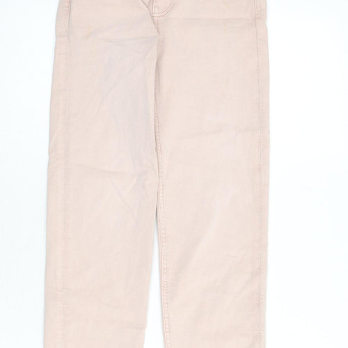 Marks and Spencer Womens Pink Cotton Skinny Jeans Size 6 L24 in Slim Zip - Cropped