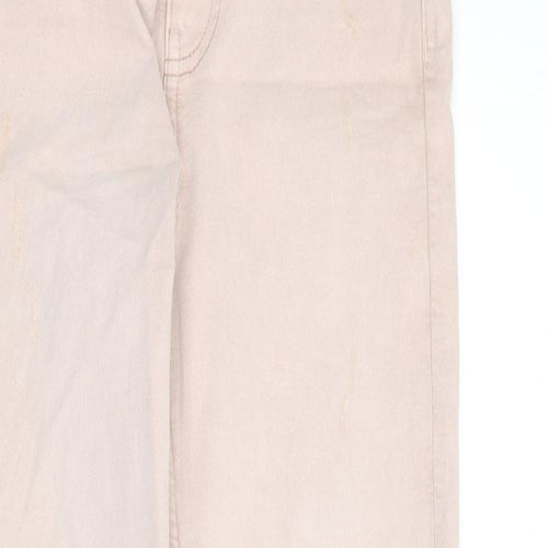 Marks and Spencer Womens Pink Cotton Skinny Jeans Size 6 L24 in Slim Zip - Cropped