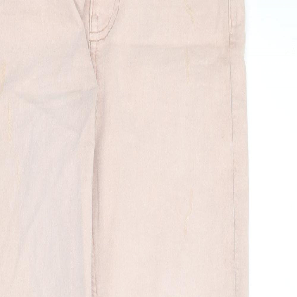 Marks and Spencer Womens Pink Cotton Skinny Jeans Size 6 L24 in Slim Zip - Cropped