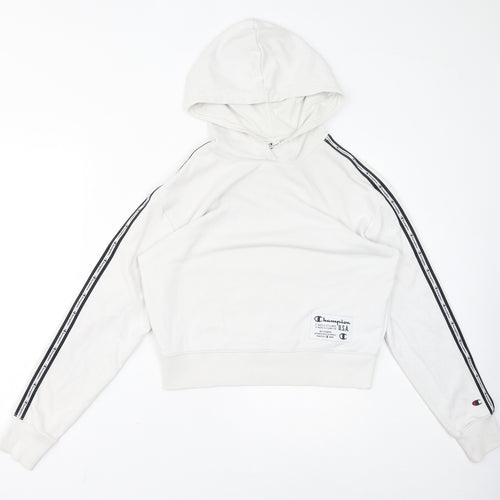 Champion Womens White Cotton Pullover Hoodie Size L Pullover