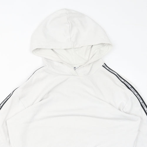 Champion Womens White Cotton Pullover Hoodie Size L Pullover