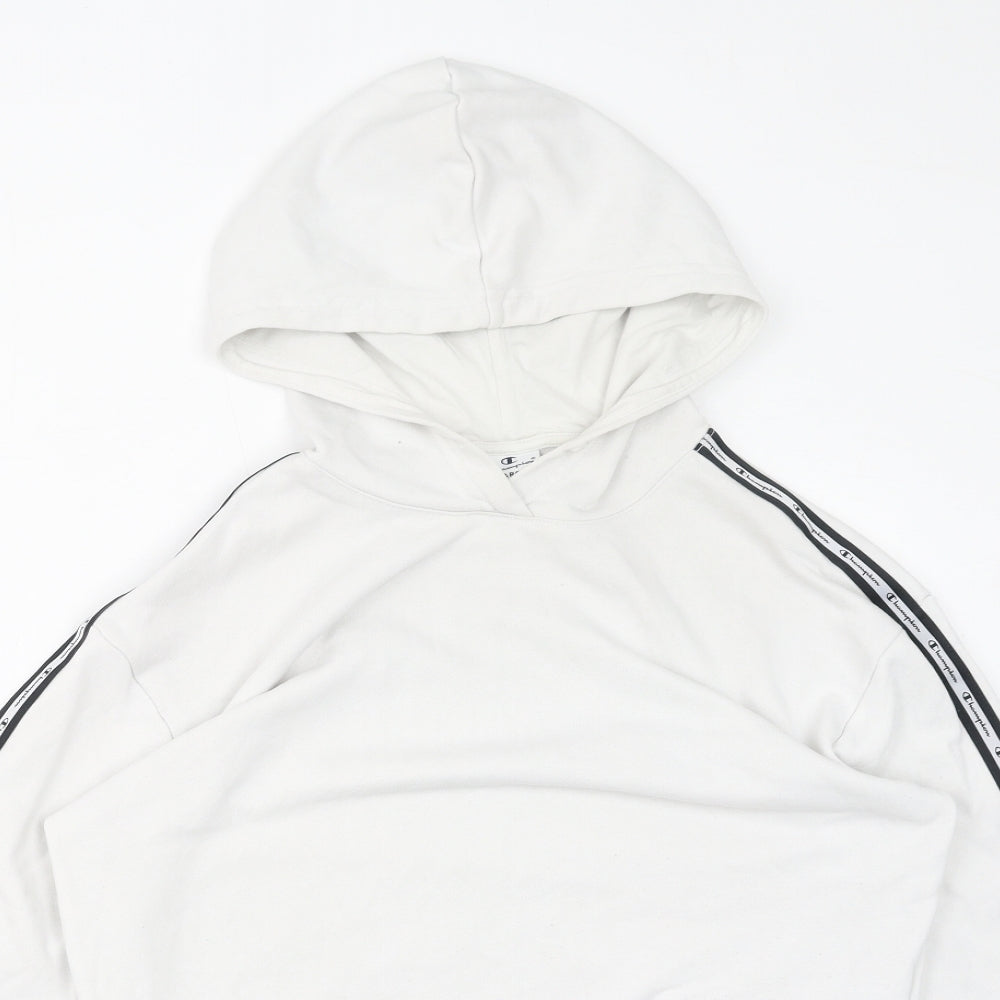 Champion Womens White Cotton Pullover Hoodie Size L Pullover