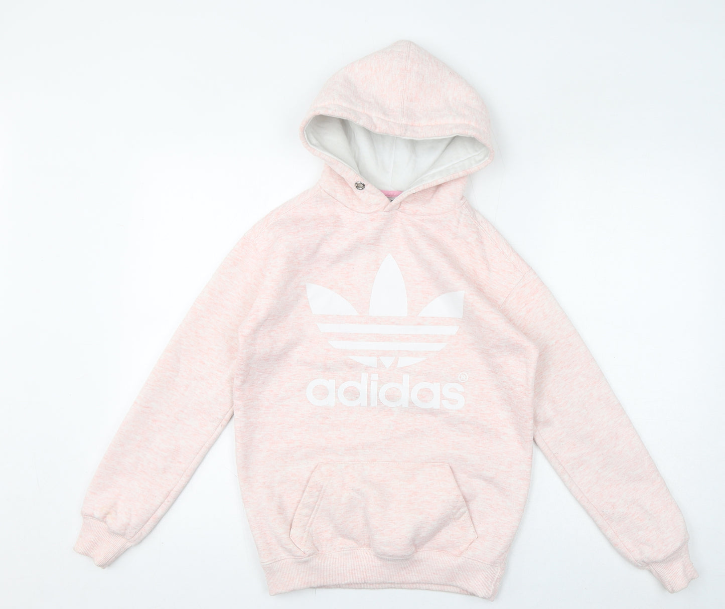 adidas Womens Pink Cotton Pullover Hoodie Size XS Pullover - Logo