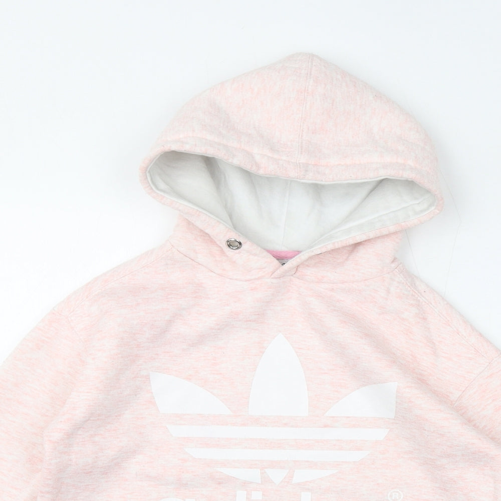 adidas Womens Pink Cotton Pullover Hoodie Size XS Pullover - Logo