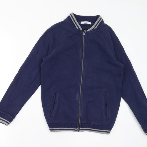 Marks and Spencer Boys Purple Cotton Full Zip Sweatshirt Size 11-12 Years Zip