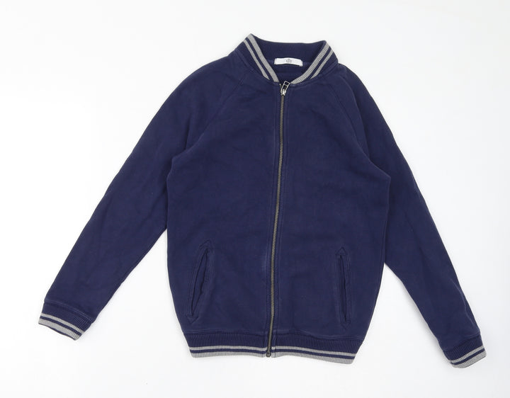 Marks and Spencer Boys Purple Cotton Full Zip Sweatshirt Size 11-12 Years Zip