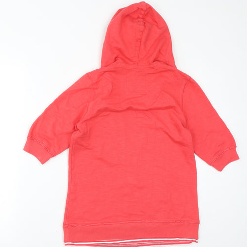 Marks and Spencer Womens Pink Cotton Pullover Hoodie Size 10 Pullover
