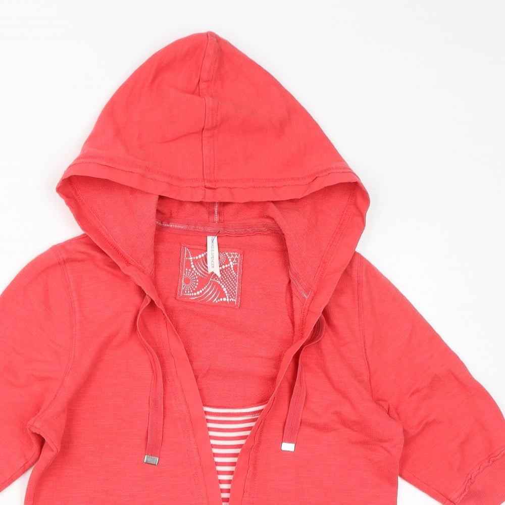Marks and Spencer Womens Pink Cotton Pullover Hoodie Size 10 Pullover