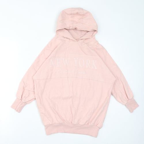 NEXT Girls Pink Cotton Pullover Hoodie Size 9 Years Pullover - New York, Central Park