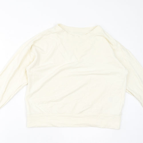 Uniqlo Womens Ivory Cotton Pullover Sweatshirt Size 12 Pullover