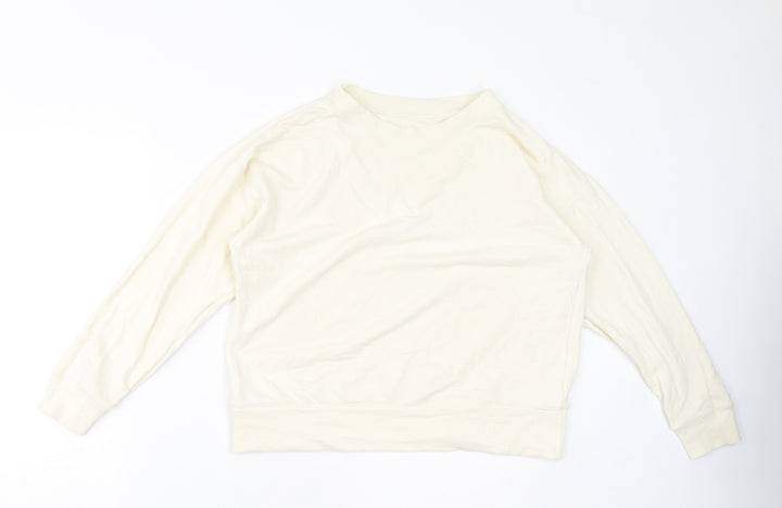 Uniqlo Womens Ivory Cotton Pullover Sweatshirt Size 12 Pullover