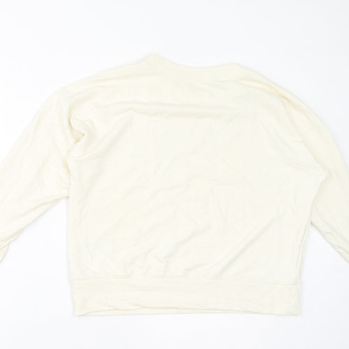 Uniqlo Womens Ivory Cotton Pullover Sweatshirt Size 12 Pullover