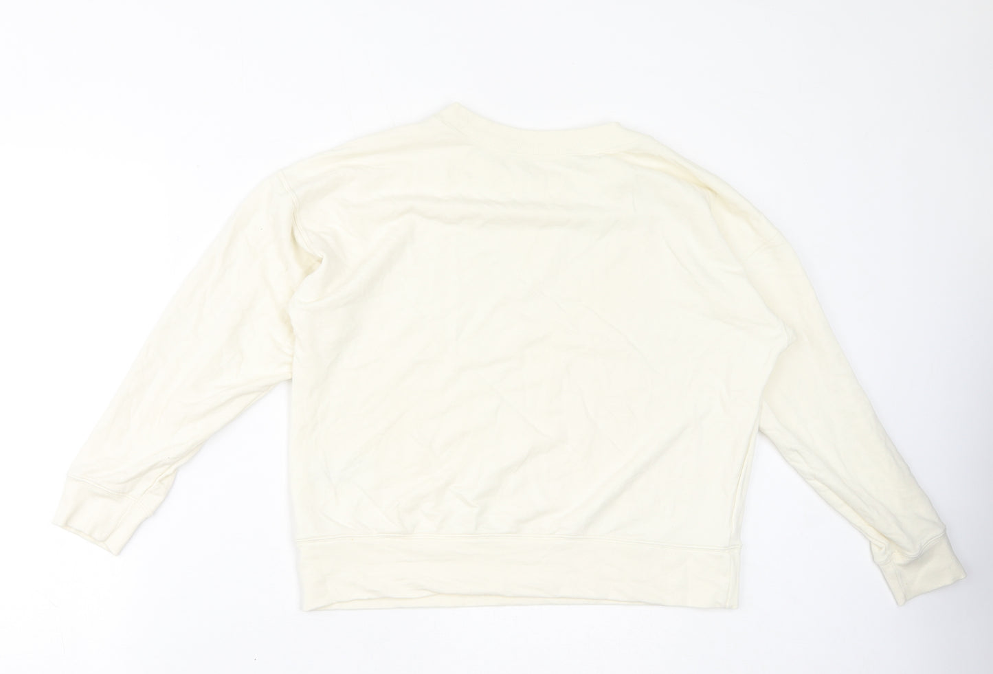 Uniqlo Womens Ivory Cotton Pullover Sweatshirt Size 12 Pullover