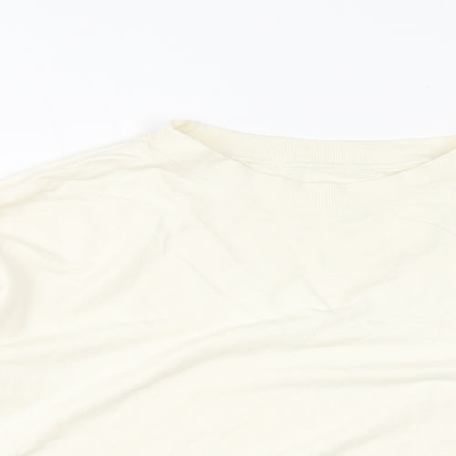 Uniqlo Womens Ivory Cotton Pullover Sweatshirt Size 12 Pullover