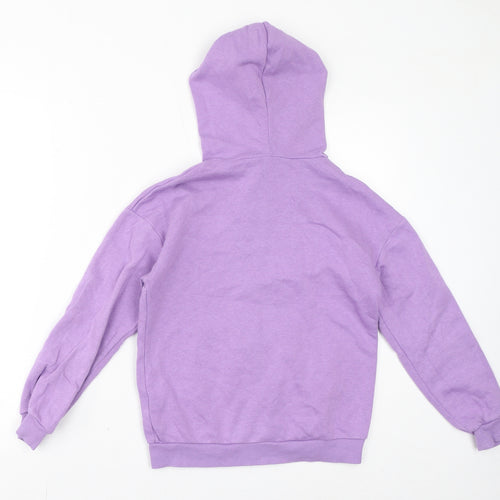 H&M Girls Purple Cotton Full Zip Hoodie Size 8-9 Years Zip - Size 8-10