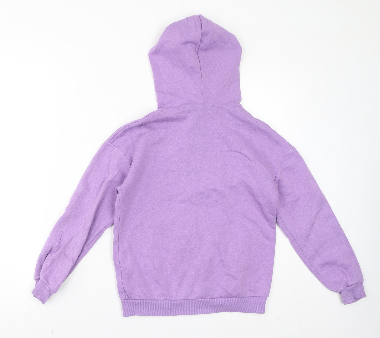 H&M Girls Purple Cotton Full Zip Hoodie Size 8-9 Years Zip - Size 8-10