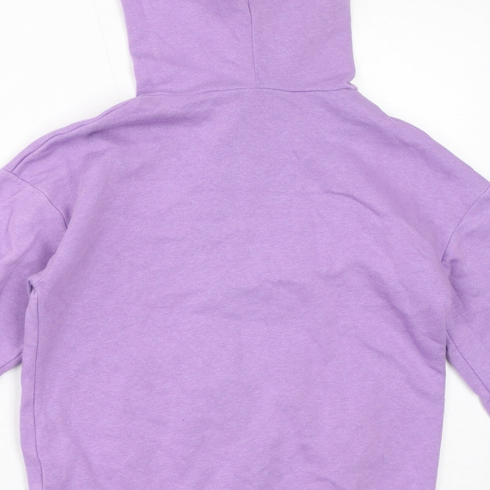 H&M Girls Purple Cotton Full Zip Hoodie Size 8-9 Years Zip - Size 8-10